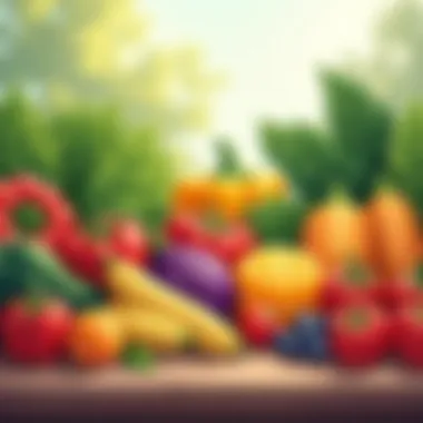 Vibrant Produce for Meal Planning Colorful assortment of fresh vegetables and fruits