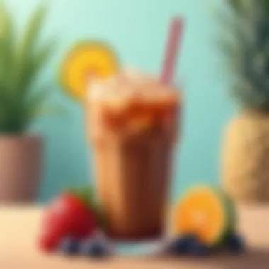 Artfully Styled Iced Coffee Presentation A beautifully styled iced coffee ready to be enjoyed