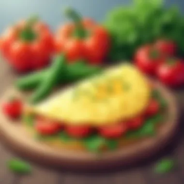 An array of fresh ingredients for omelet creation