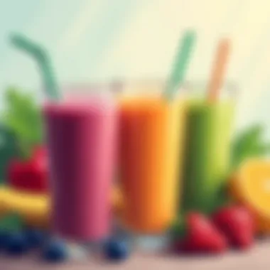 A colorful array of fruits and vegetables for smoothie preparation