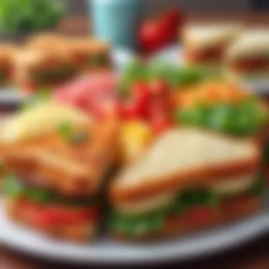 Gourmet Sandwich Platter A vibrant platter of assorted gourmet sandwiches
