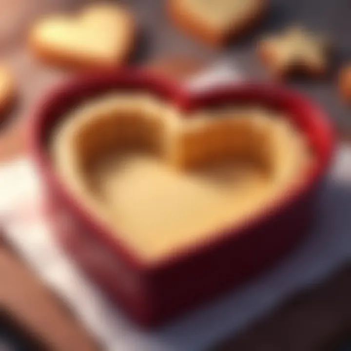 Close-up of a heart-shaped cookie pan showcasing its craftsmanship.