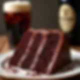 A rich slice of chocolate cake infused with Guinness.