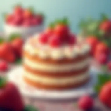 Close-up view of cake ingredients, focusing on quality and freshness.