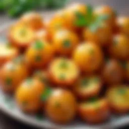 Golden brown oven-roasted potatoes with fresh herbs