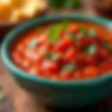 A vibrant bowl of Qdoba's Habanero Salsa showcasing its rich colors and textures.