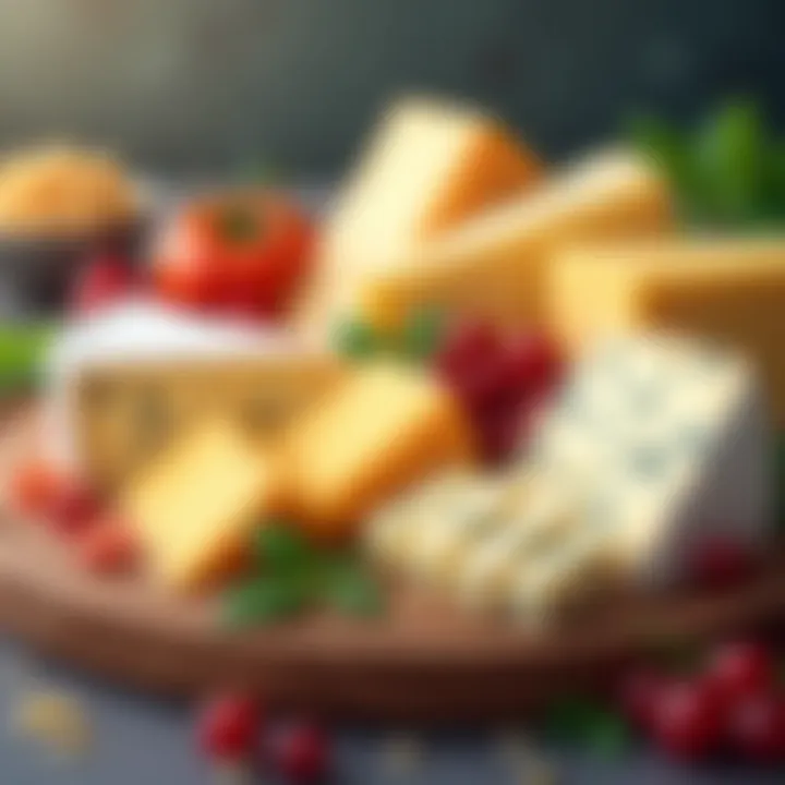 An elegant cheese platter featuring no carb cheese varieties