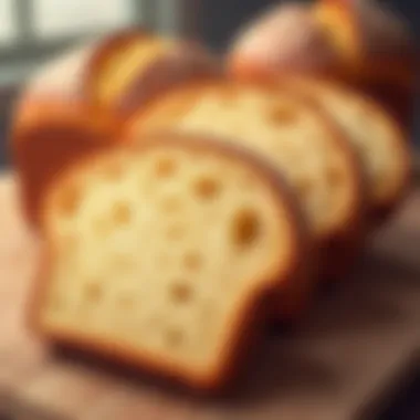 A close-up of boule bread's unique texture and crumb