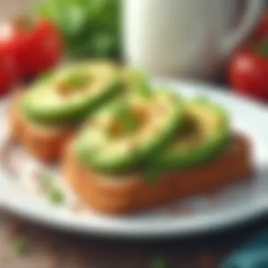 A plate of whole grain toast with avocado and seeds