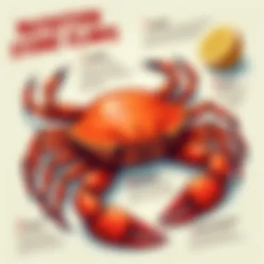 A detailed infographic illustrating the nutritional benefits of stone crab claws.