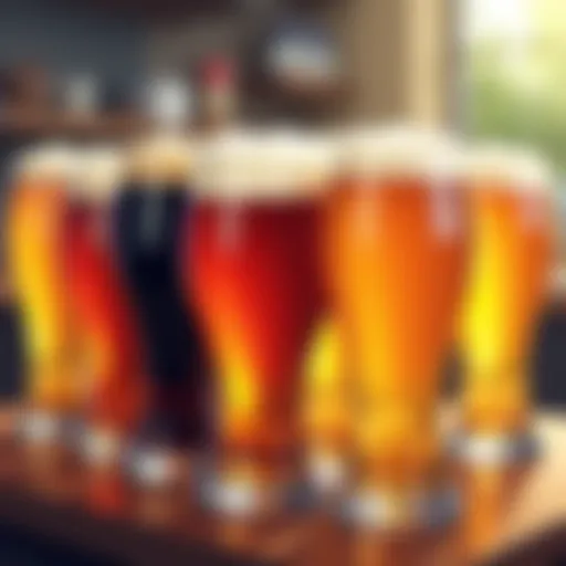 A vibrant selection of gluten-free beers in various glasses showcasing their distinct colors.