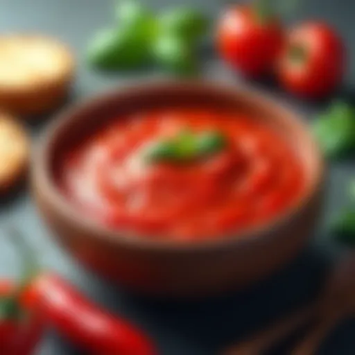 A vibrant bowl of arrabiata sauce showcasing its rich red color and texture