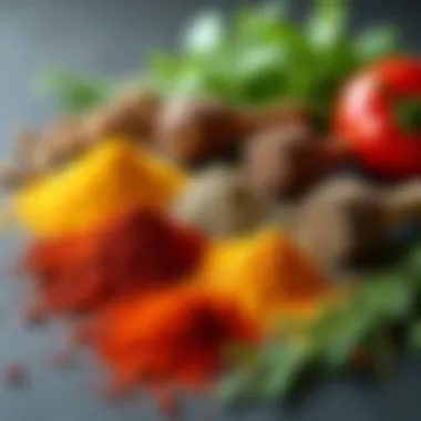 Herbs and Spices for Flavor Enhancement A vibrant array of colorful herbs and spices showcasing zero sodium options