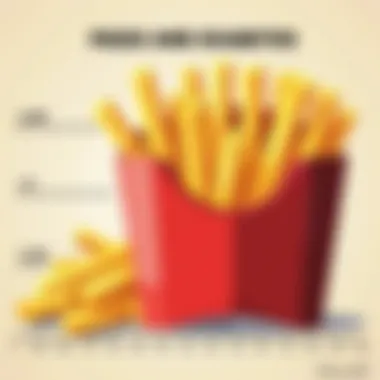 Chart illustrating the impact of fries on blood glucose levels