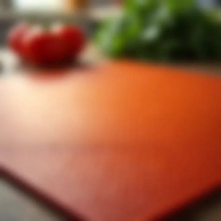 A close-up view of a heat resistant cooking mat showcasing its texture and durability