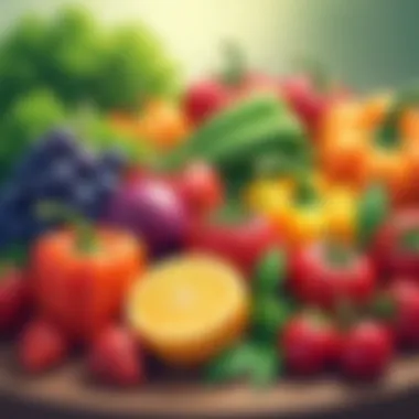 Diverse Dietary Choices An array of colorful fruits and vegetables representing diverse dietary options