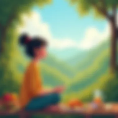 Mindful Dietary Reflection A person reflecting on their dietary choices in a peaceful environment