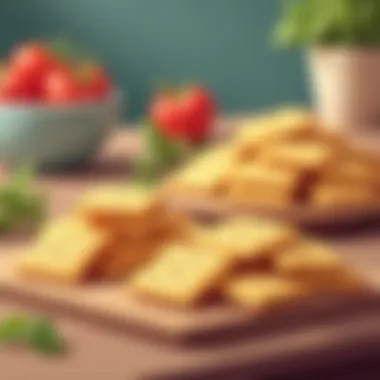 Diet-friendly cracker options displayed on a table