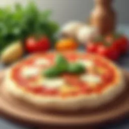 Elegant presentation of pan pizza dough ingredients