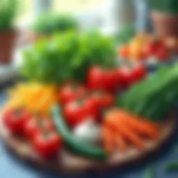 Colorful assortment of fresh ingredients