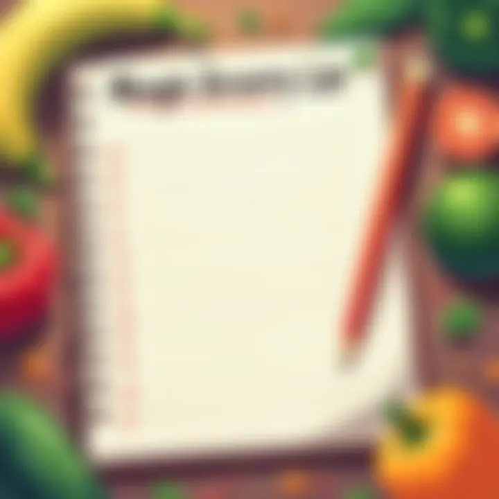 Well-organized grocery list on a notepad