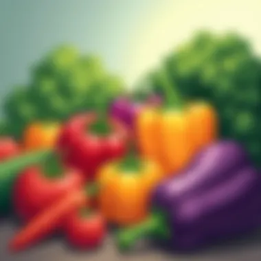 Colorful Vegetables for Diabetic Nutrition A vibrant assortment of diabetic-friendly vegetables