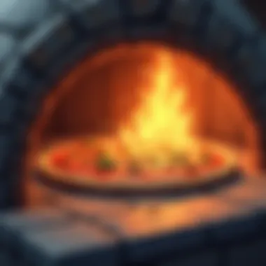 Close-up of a pizza being cooked in an Ooni oven