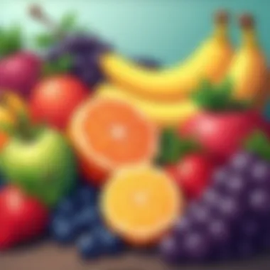 Colorful assortment of fresh fruits