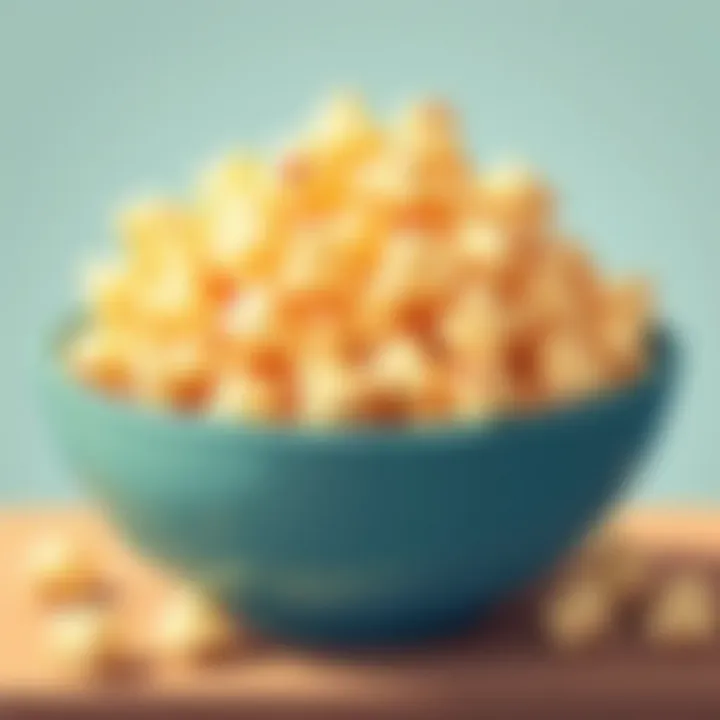 A bowl filled with fluffy butter popcorn