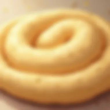 Close-up view of pastry dough texture