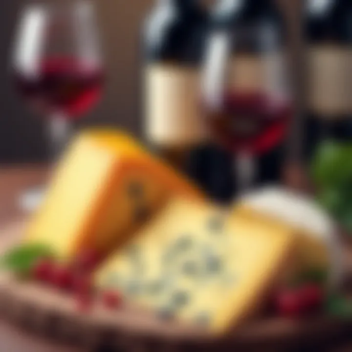 Artisan cheeses paired with rich red wines