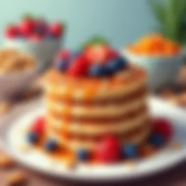 A vibrant display of various toppings for almond flour pancakes, including fruits and nuts