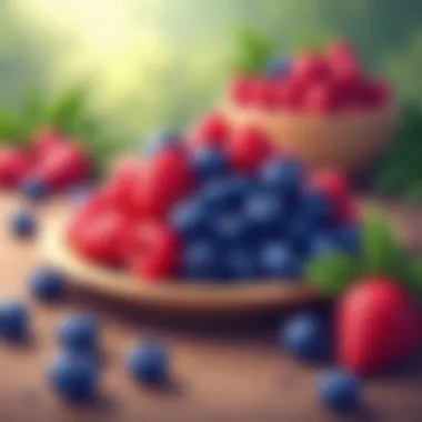 Colorful array of berries on a table