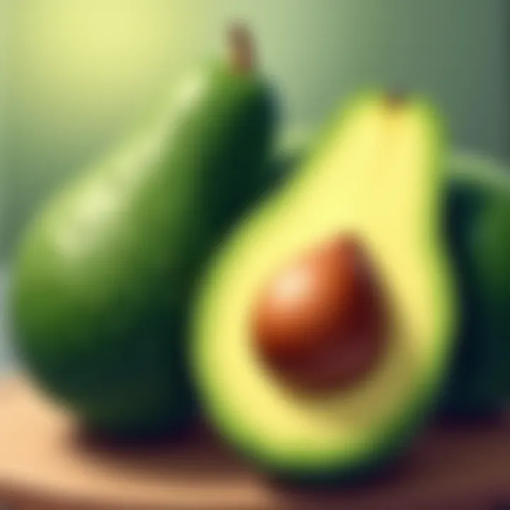 Fresh avocados rich in healthy fats