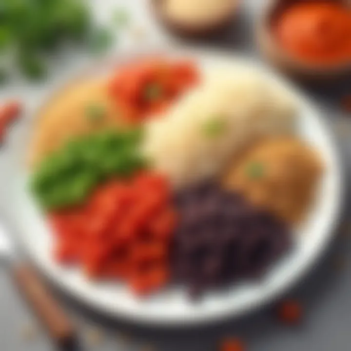 A diverse plate showcasing whole grains and legumes