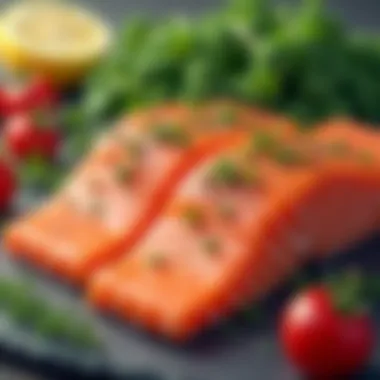 Healthy meal prep with organic salmon